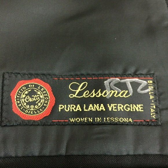 Lands End Suit Jacket Blazer Sports Coat Mens 44L Black 2 Button Single Vent - Picture 6 of 12